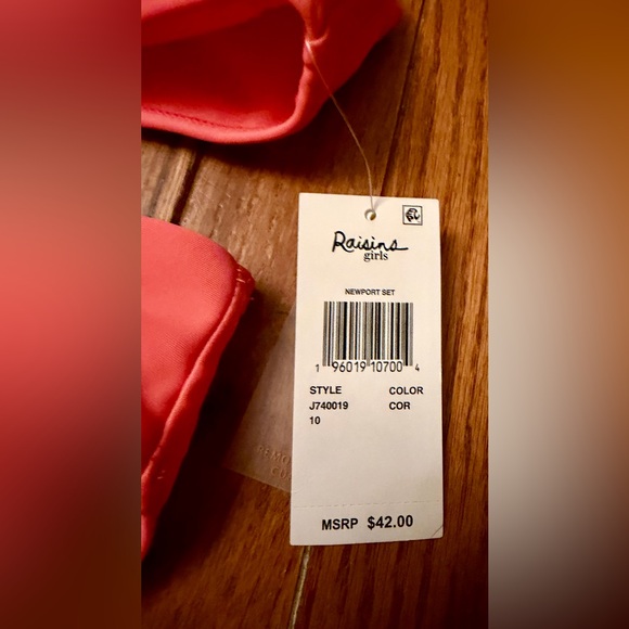 Raisins Girls Newport Bikini Set – Size 10 – Coral – New With Tags - Picture 8 of 8